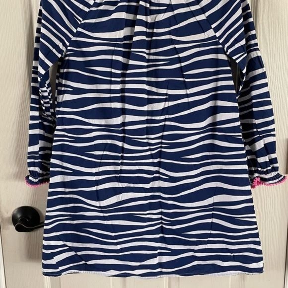 Mini Boden Girls Zebra Animal Print Dress, Navy w/ Hot Pink Details Sz 11-12 - Picture 12 of 15